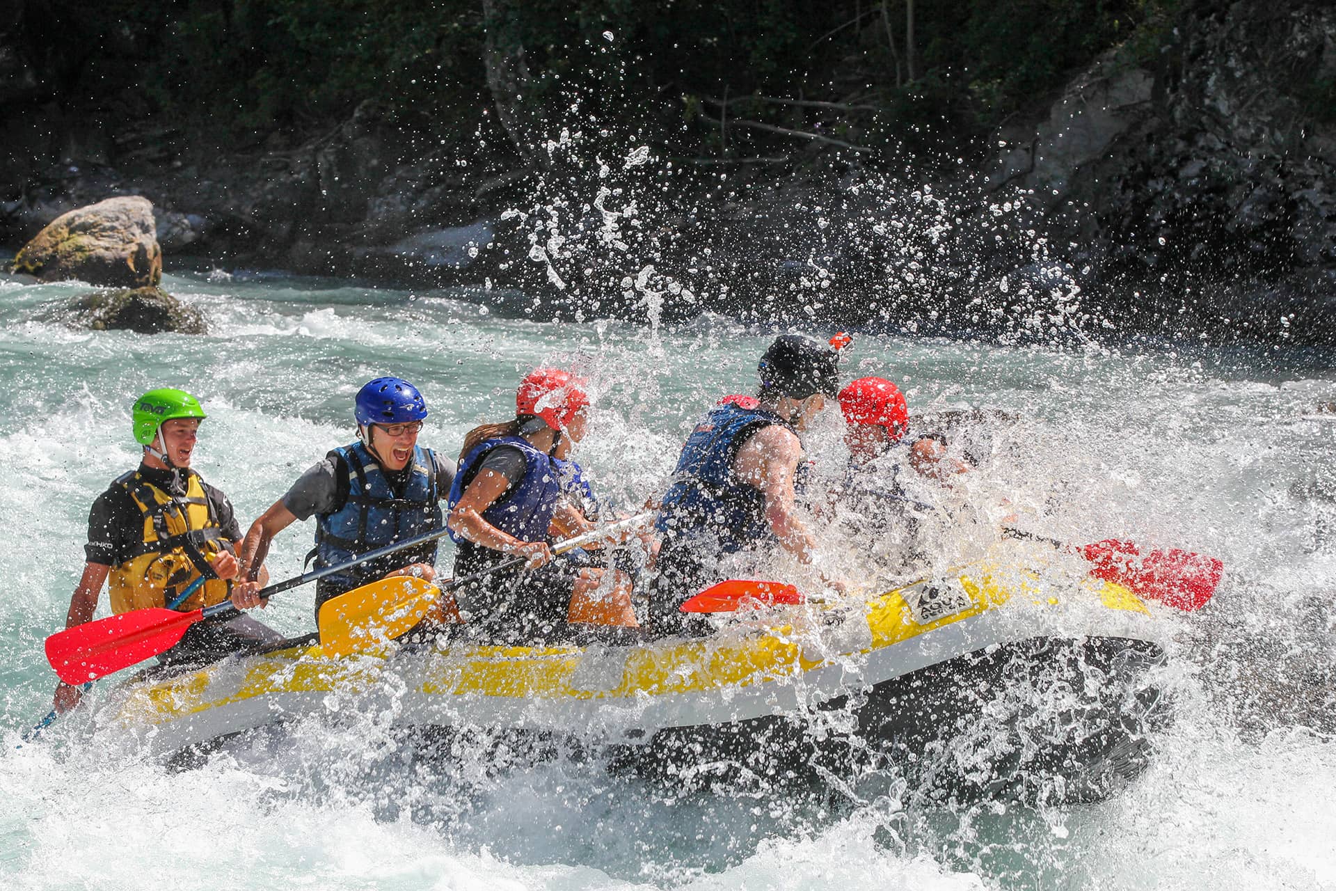 raften op de rivier de Durance in de Franse Alpen